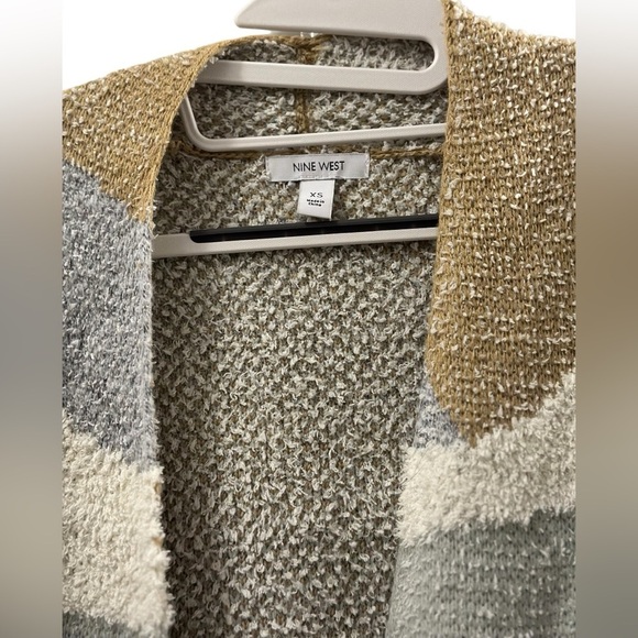 Nine West Jacquard beige cardigan Sise XS - Picture 8 of 9